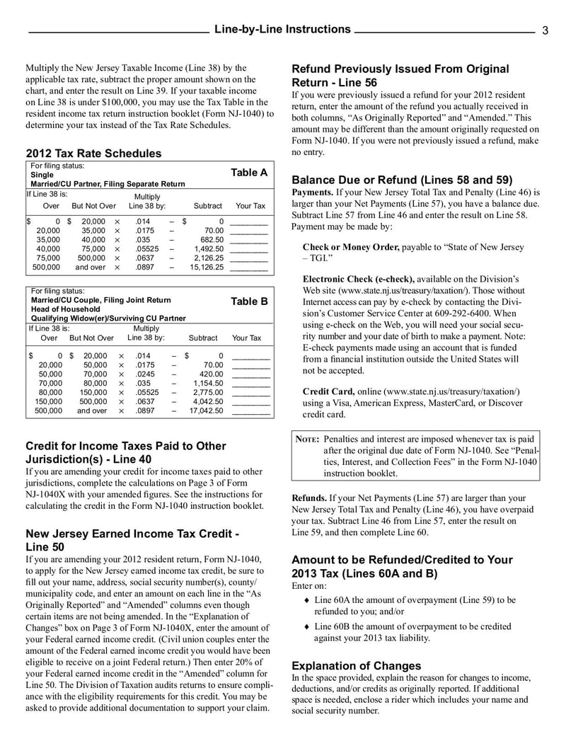Large thumbnail of Form NJ-1040-X - Dec 2013