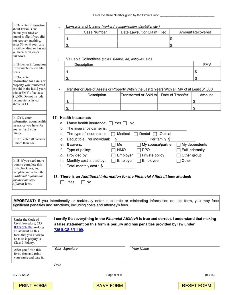 Large thumbnail of Financial Affidavit (Family & Divorce Cases) - Jun 2020