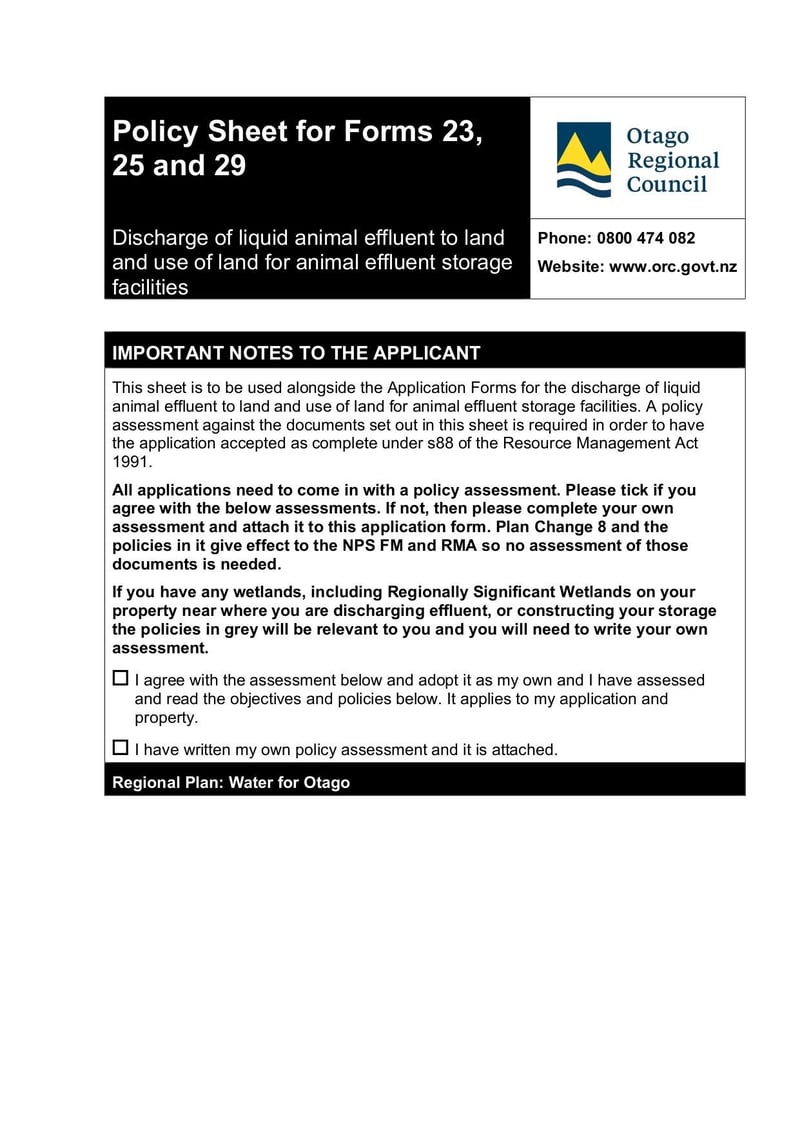 Large thumbnail of Policy Sheet for Forms 23, 25, and 29 - Jun 2022