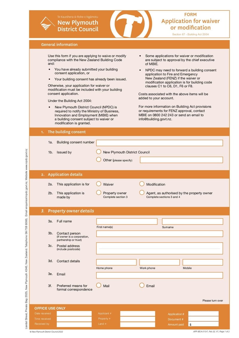 Large thumbnail of Application for Waiver or Modification - Feb 2022