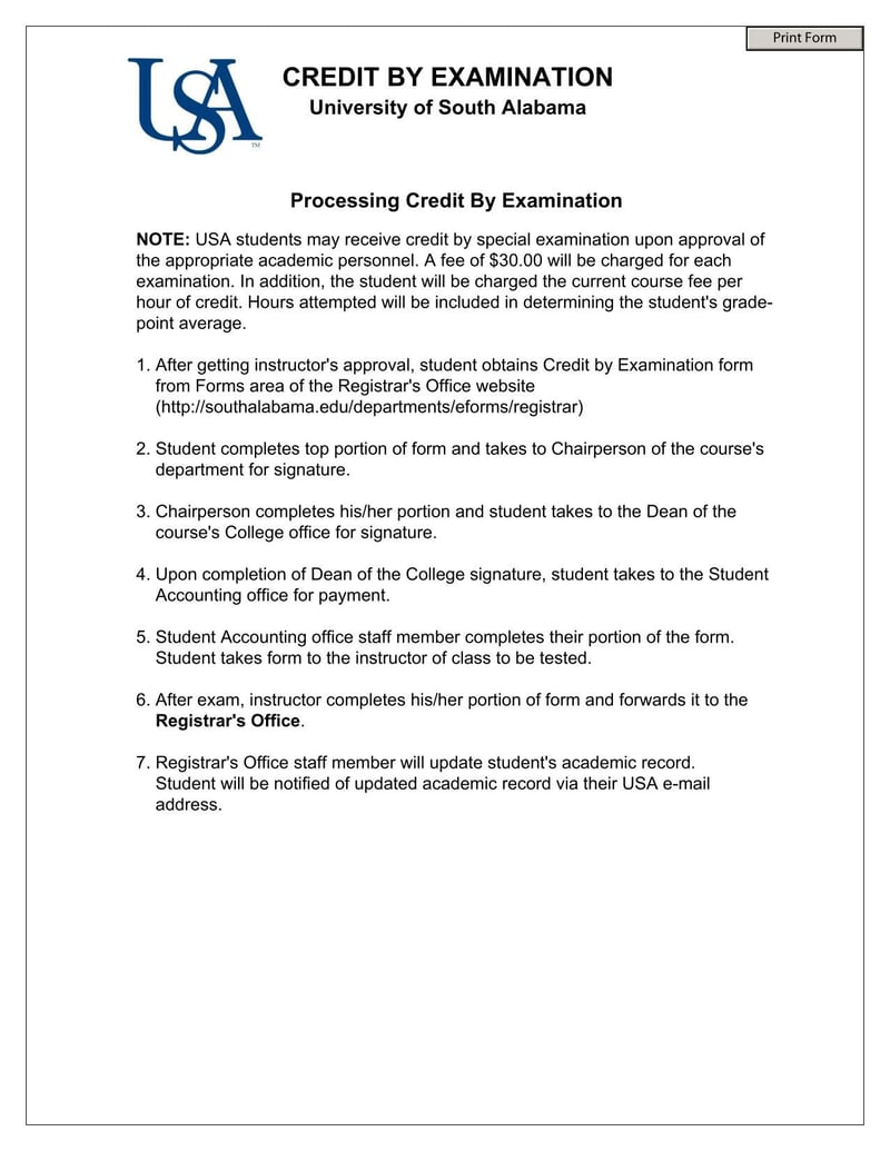 Large thumbnail of Alabama Credit by Examination