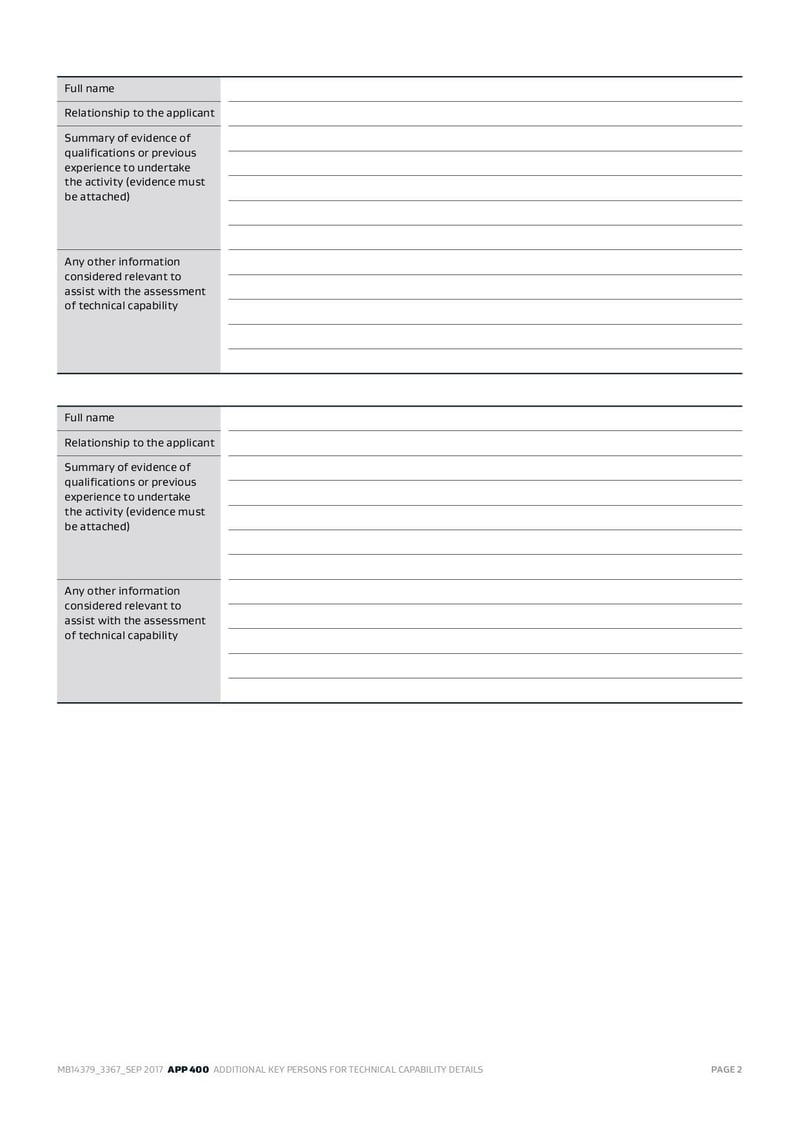 Large thumbnail of 1458 Additional Key Persons Technical Capability App 400 - Sep 2017