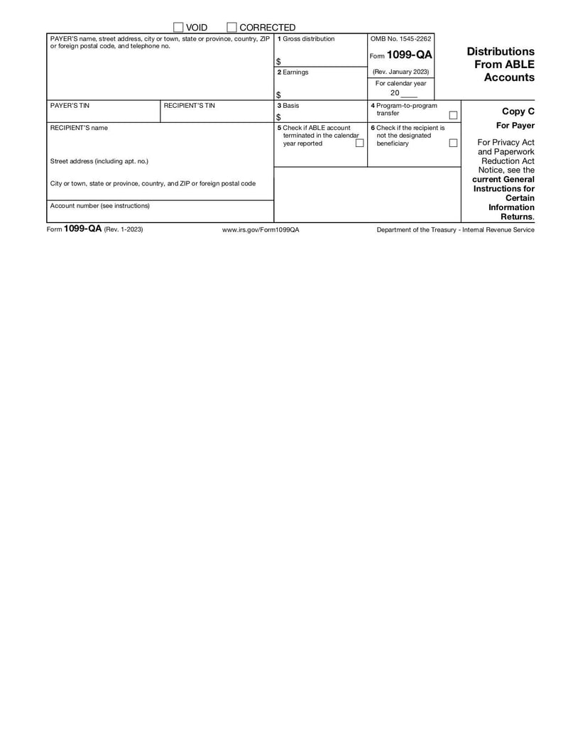 Large thumbnail of Form 1099-QA - Jan 2023