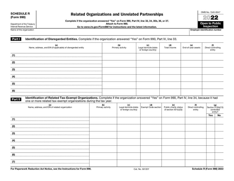 Large thumbnail of Form 990 Schedule R - Jan 2022