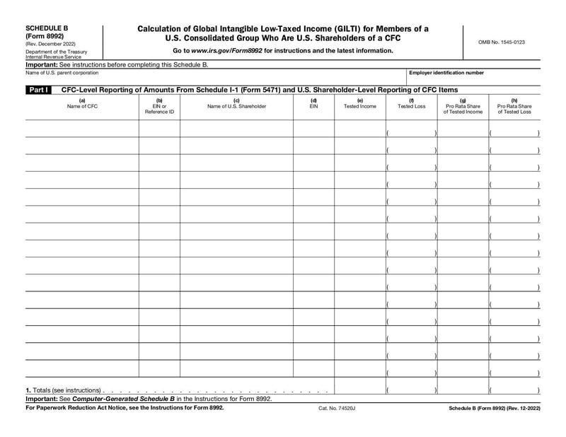 Large thumbnail of Schedule B (Form 8992) - Dec 2022