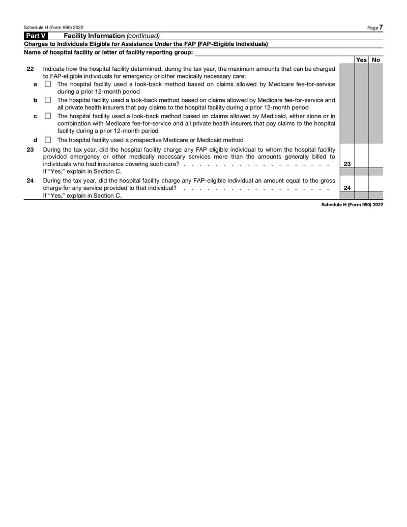 Large thumbnail of Schedule H (Form 990) - Nov 2022