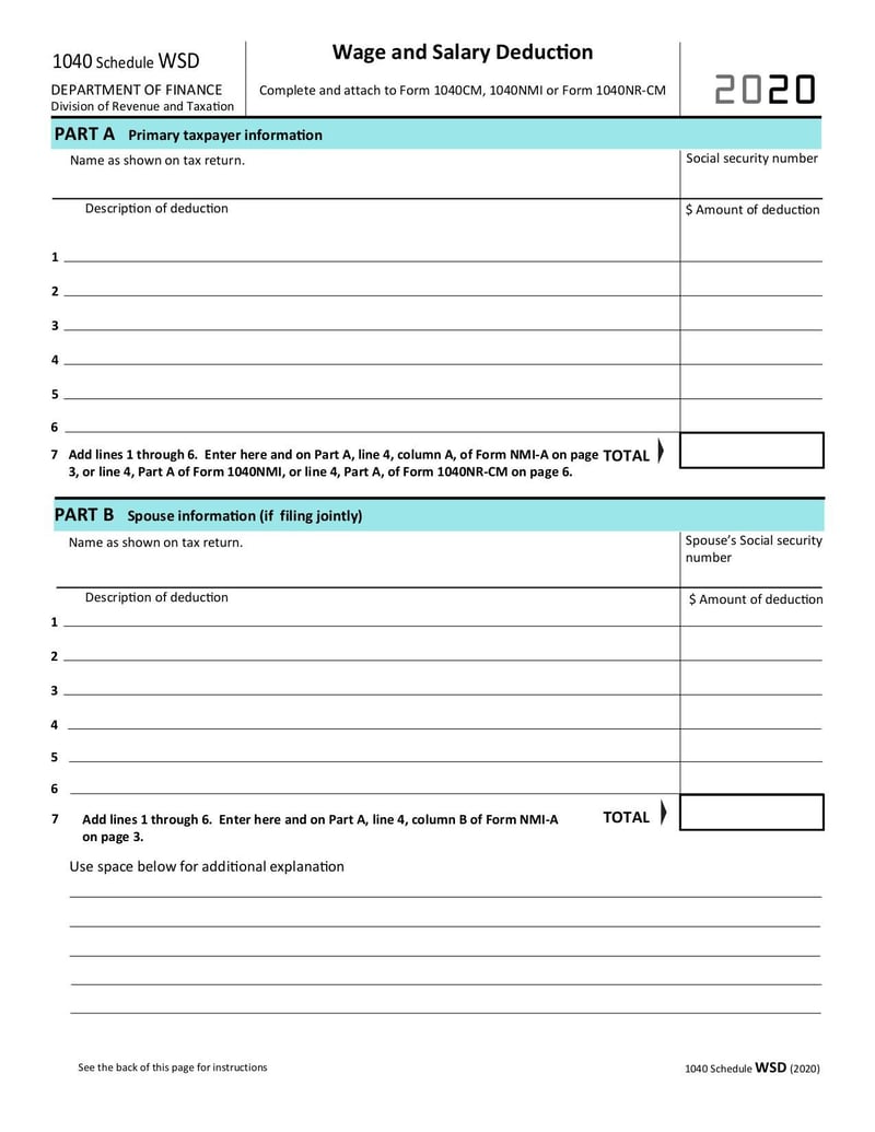 Large thumbnail of 1040 Schedule WSD - Mar 2021