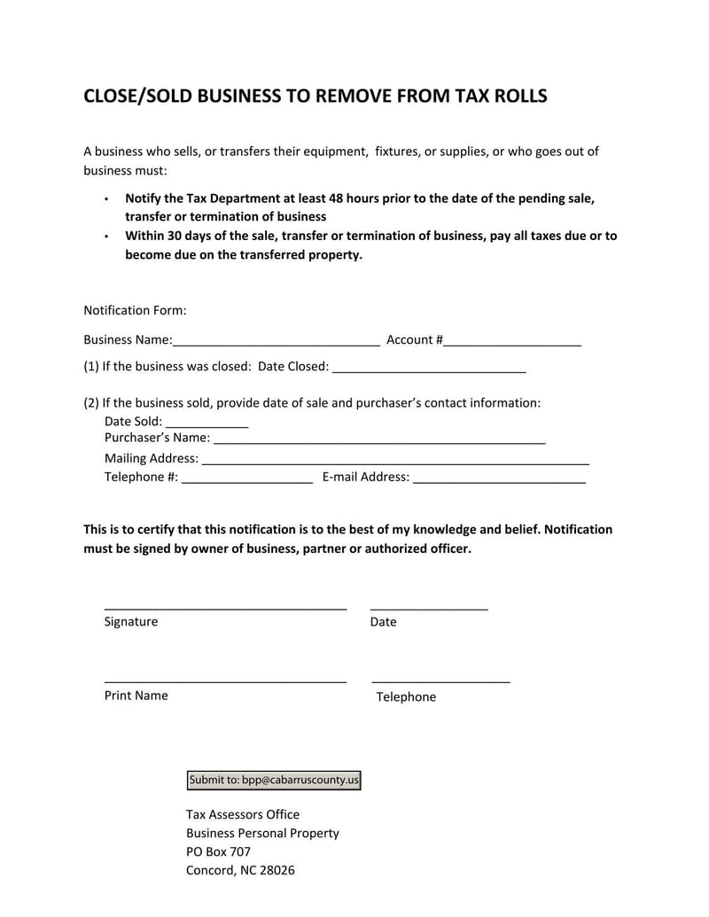 Large thumbnail of Cabarrus County Close/Sold Business to Remove From Tax Rolls