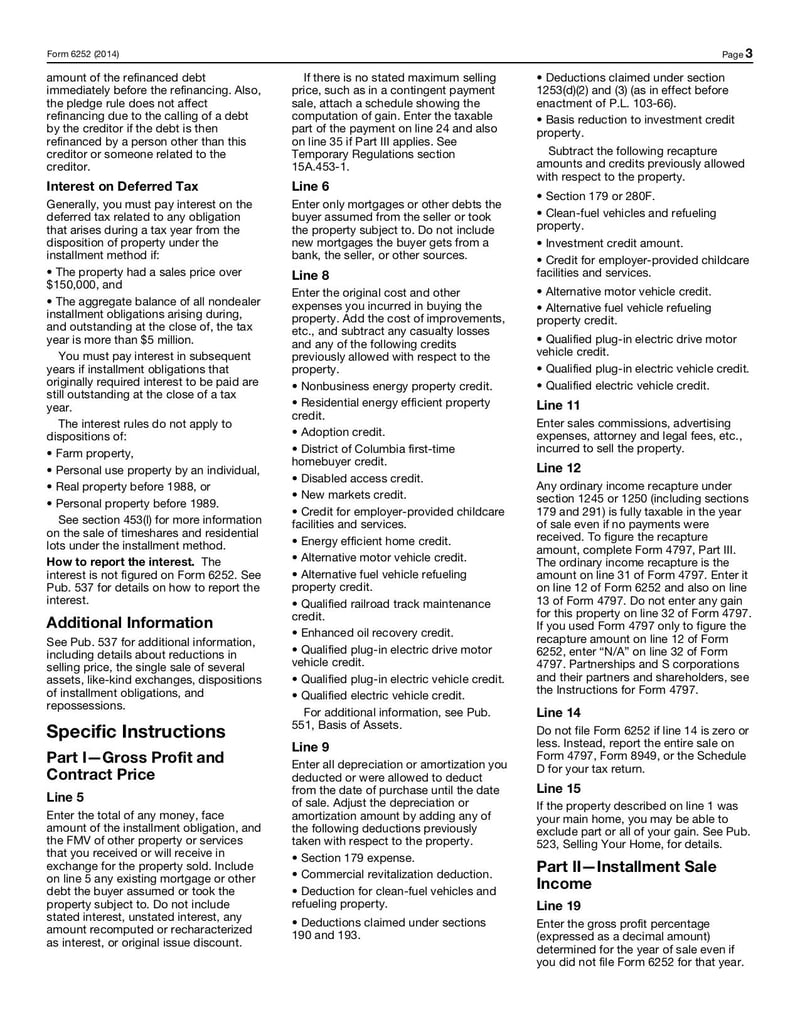 Large thumbnail of Form 6252 - Oct 2014