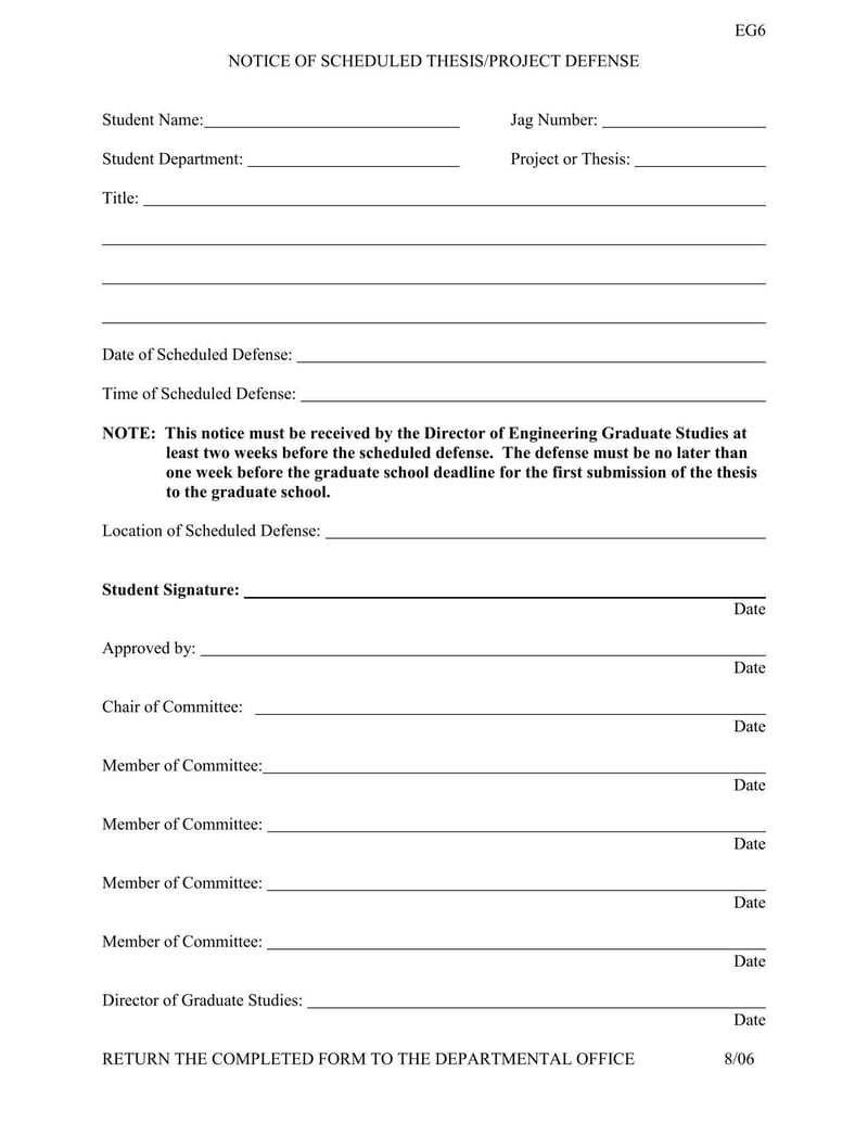 Large thumbnail of University of South Alabama Notice of Scheduled Thesis/Project Defense