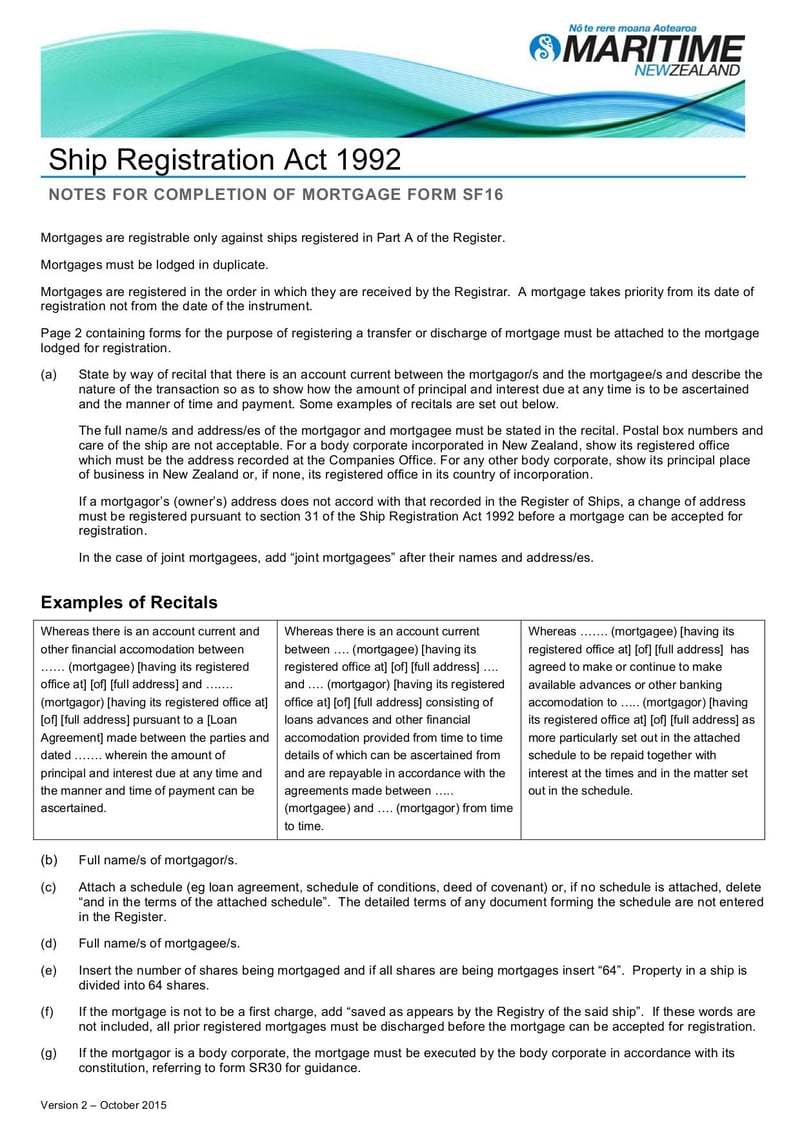 Large thumbnail of Form MNZ SR16 - Oct 2015