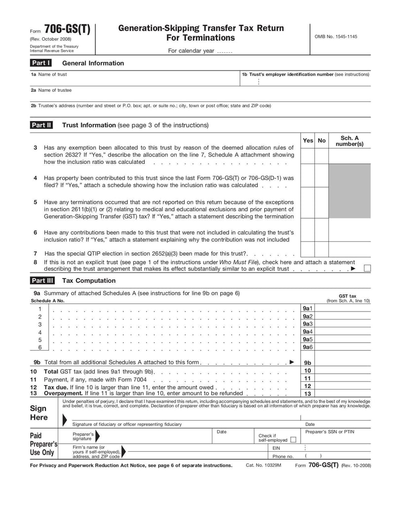 Large thumbnail of Form 706-GS (T) - Oct 2008