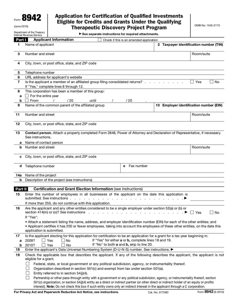 Large thumbnail of Form 8942 - Jun 2010