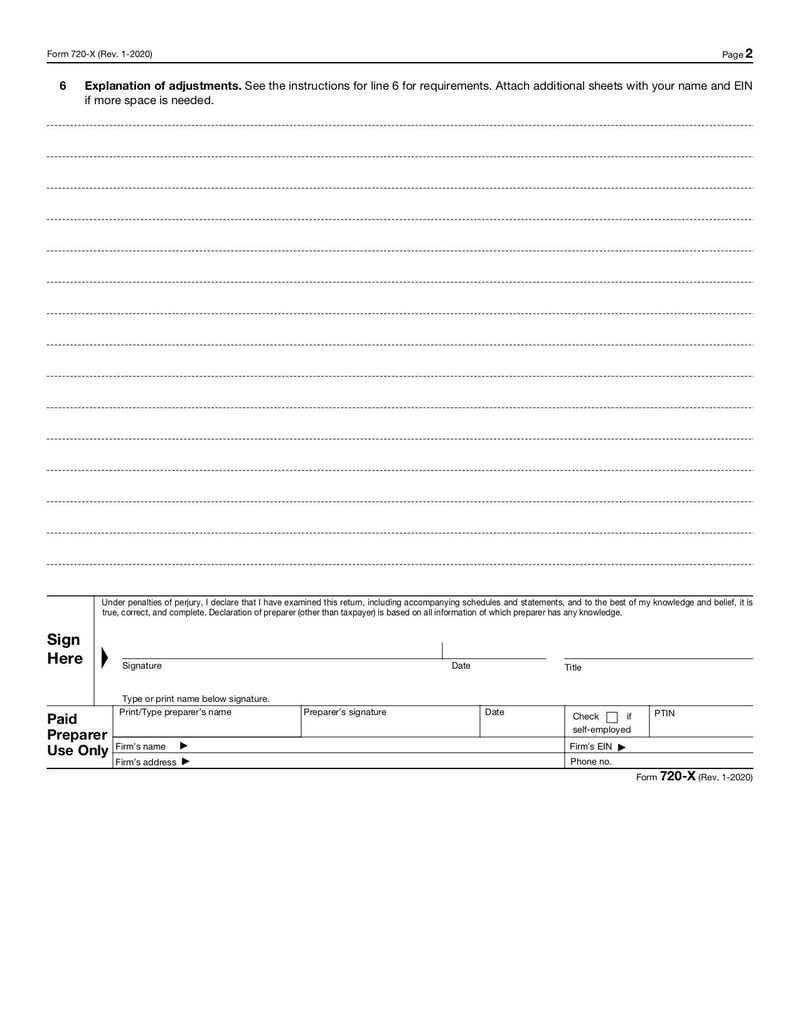 Large thumbnail of Form 720-X - Jan 2020