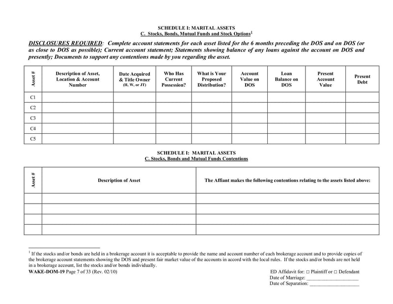 Large thumbnail of Equitable Distribution Inventory Affidavit - May 2010