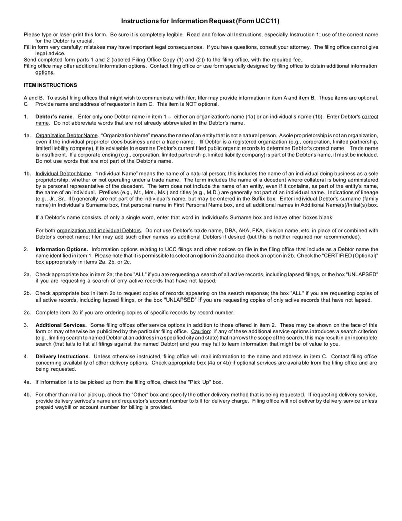 Large thumbnail of Form UCC11 - Nov 2012