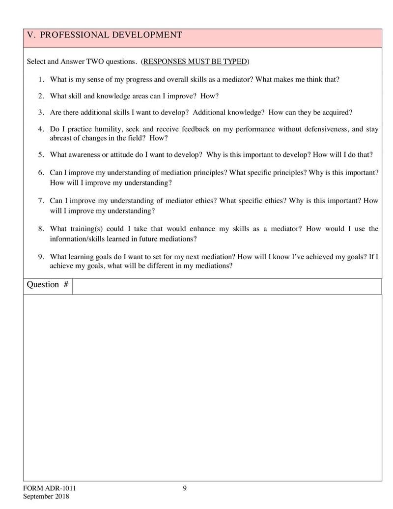 Large thumbnail of Form ADR 1011 - Sep 2018