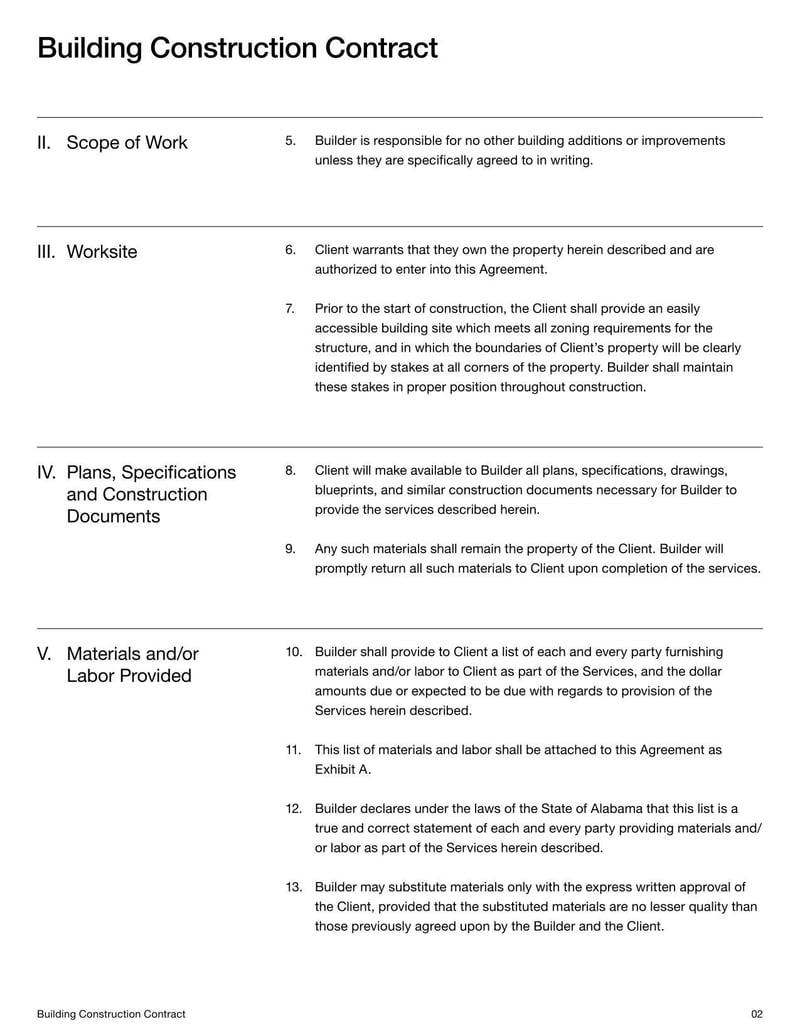 Large thumbnail of Building Contract Template