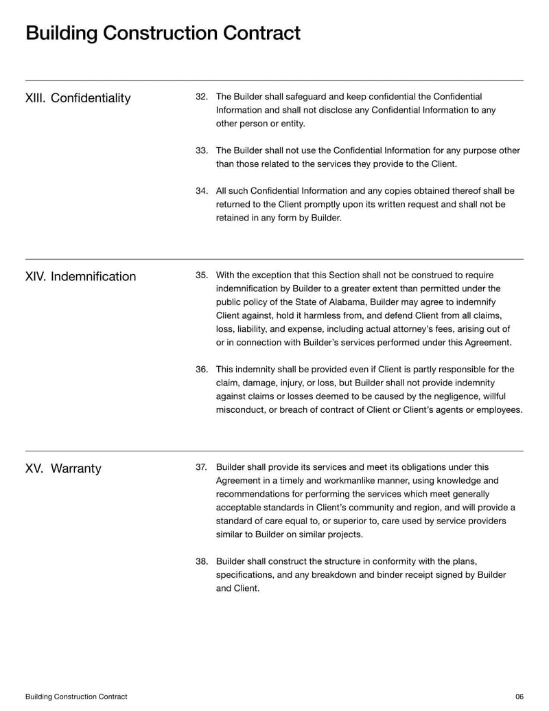 Large thumbnail of Building Contract Template