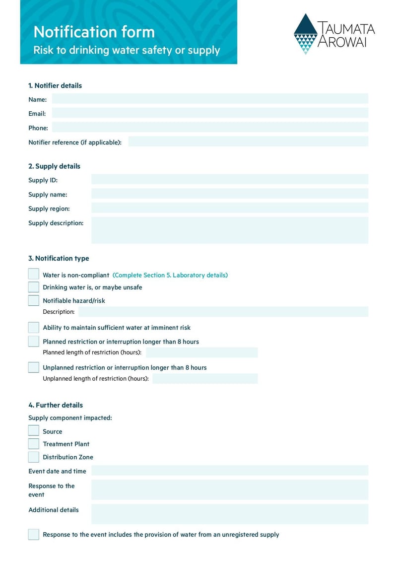 Large thumbnail of Notification Form Risk to Drinking Water Safety or Supply - Nov 2021