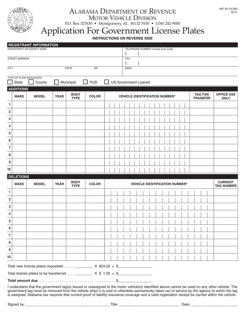 Large thumbnail of Form MV 40-12-250 - Oct 2017
