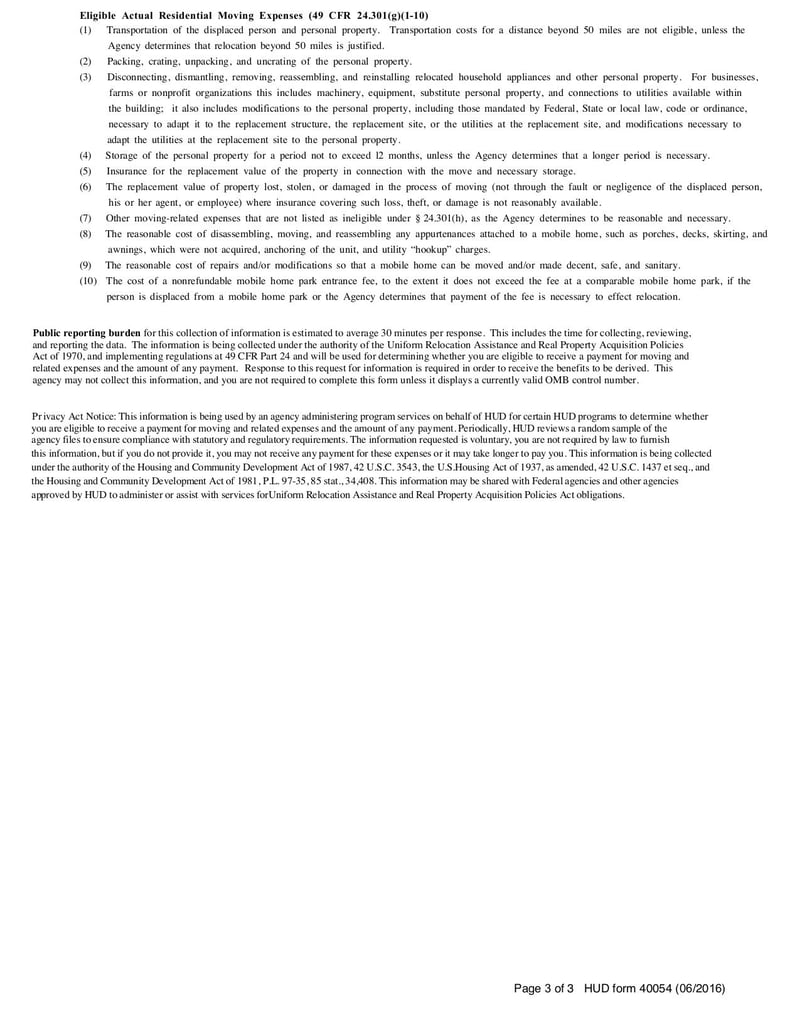 Large thumbnail of Claim Form for Moving Expenses - Jun 2016