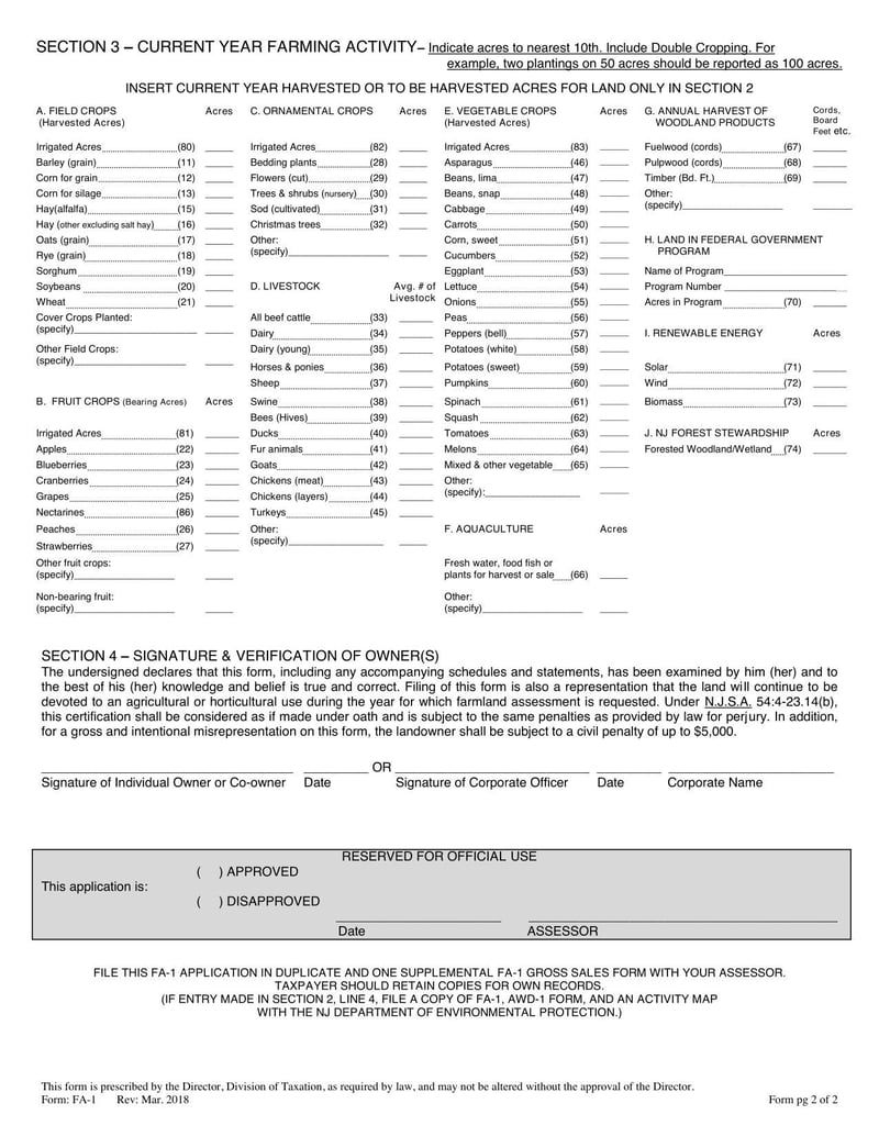Large thumbnail of Form FA-1