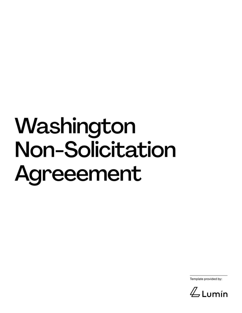 Non-Solicitation Agreement Washington State for preventing unfair solicitation of employees or clients