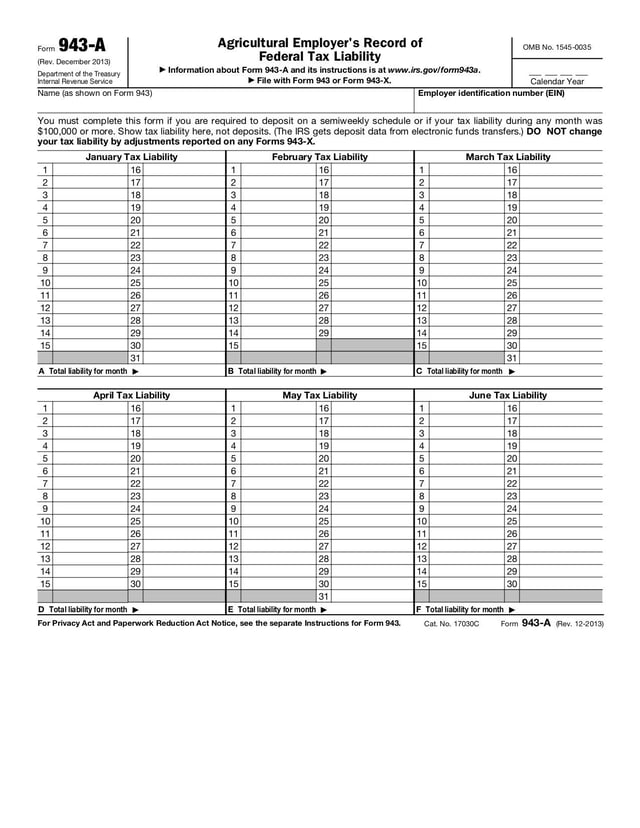Form 943A Fill and sign online with Lumin