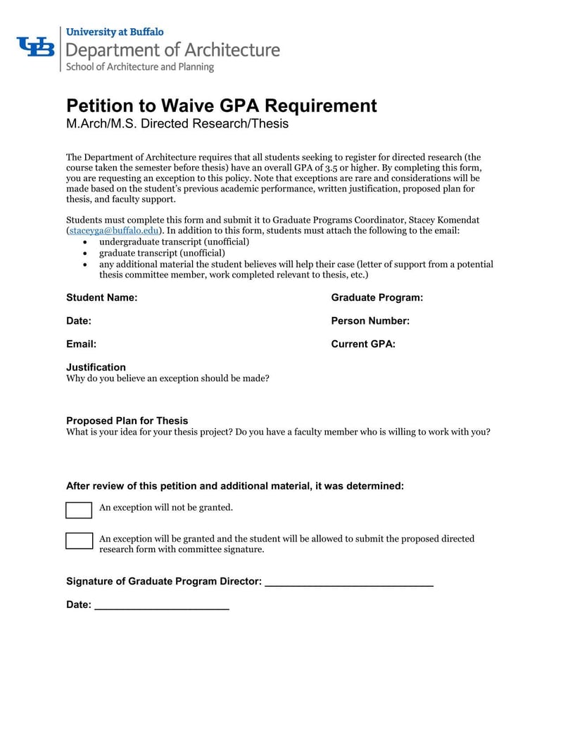 Large thumbnail of University at Buffalo Petition to Waive GPA Requirement