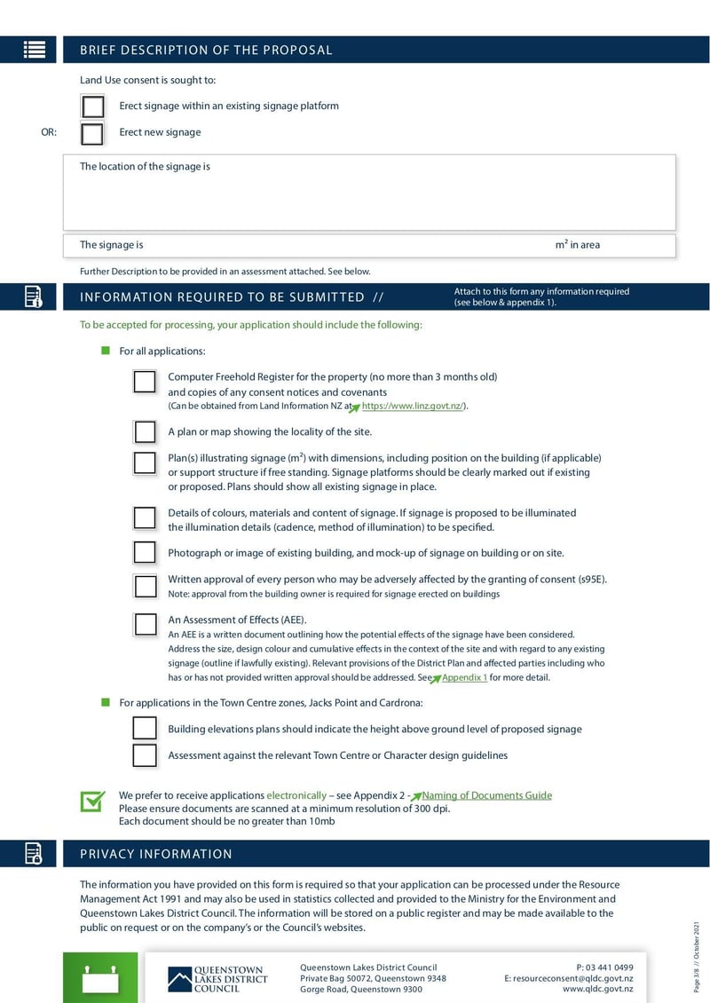 Large thumbnail of Form 9 Application for Resource Consent to Establish Signage - Oct 2021