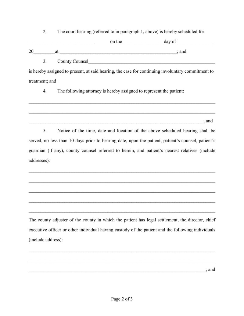Large thumbnail of Temporary Order for Involuntary Commitment to Treatment of an Adult (Outpatient Treatment)