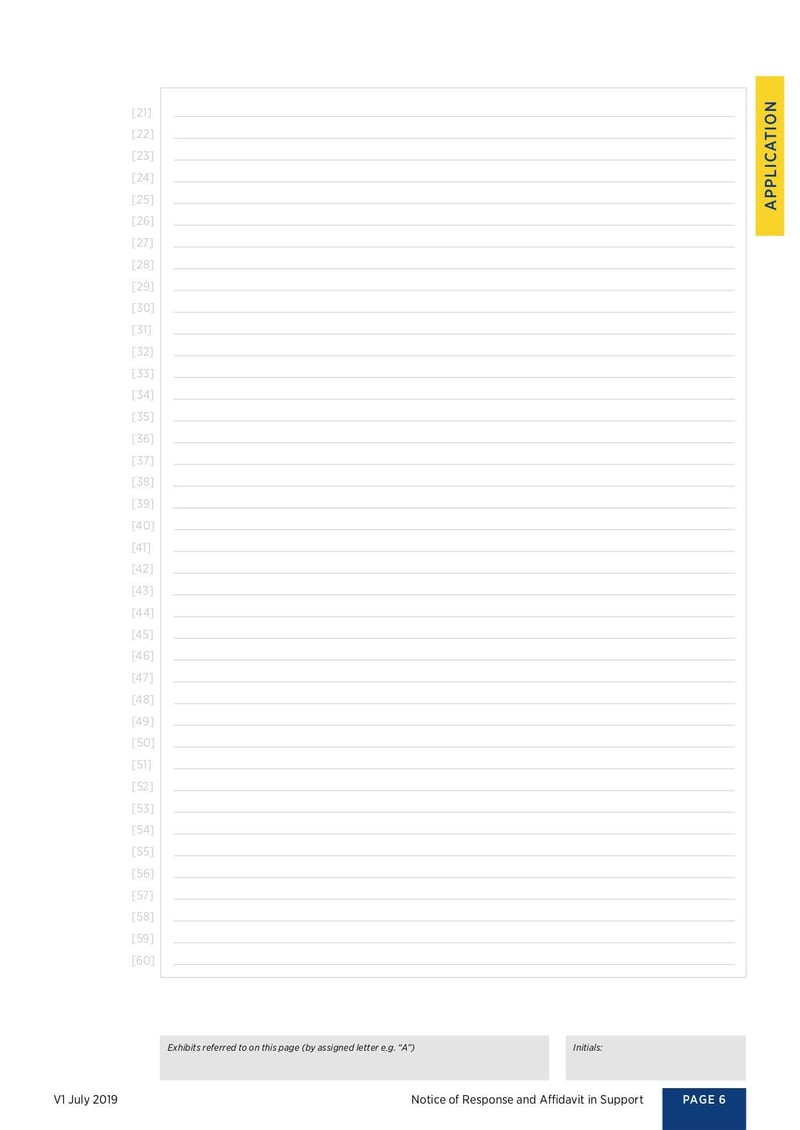 Large thumbnail of Notice of Response and Affidavit in Support Form - Oct 2019