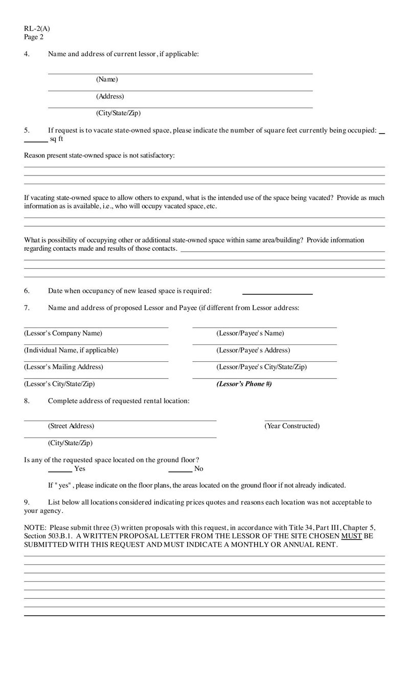 Large thumbnail of RL-2-A Form Request for Approval to Lease Space - Jan 2016