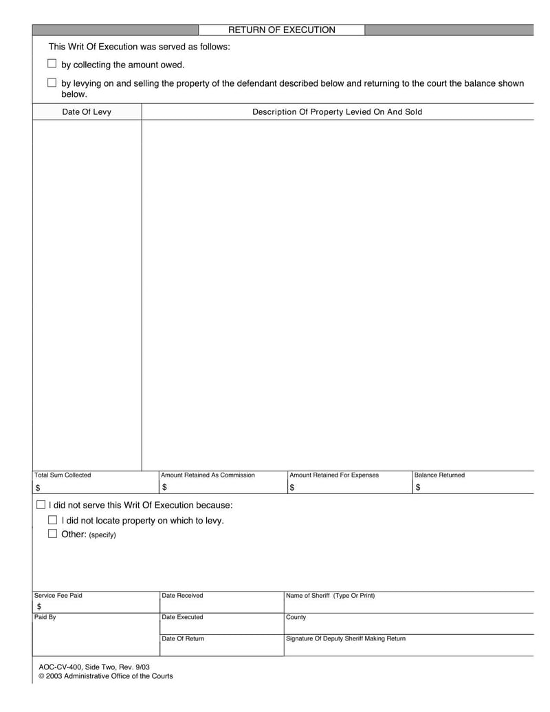 Large thumbnail of Form AOC-CV-400