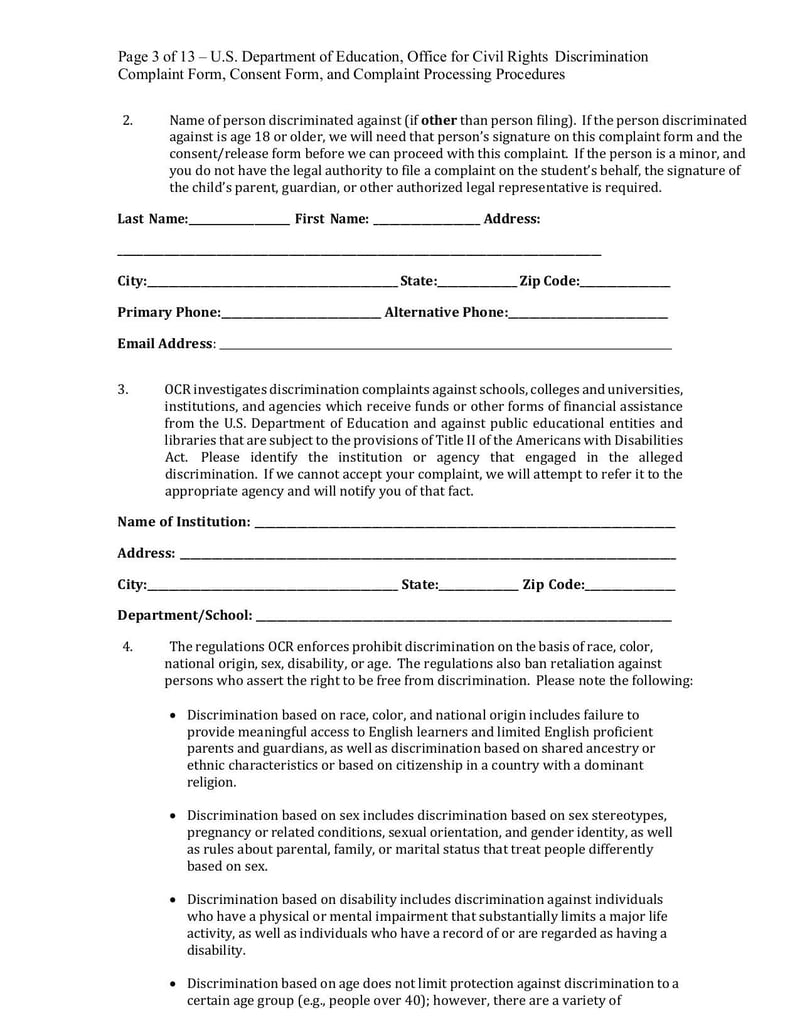Large thumbnail of OCR Discrimination Complaint Form - Jul 2022