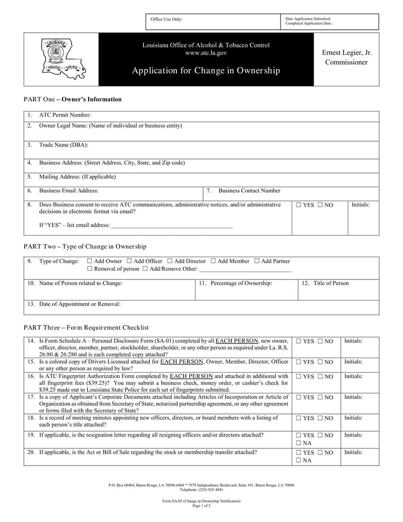 Large thumbnail of Form SA-03