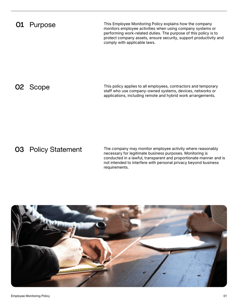 Employee Monitoring Policy | Fill and sign online with Lumin