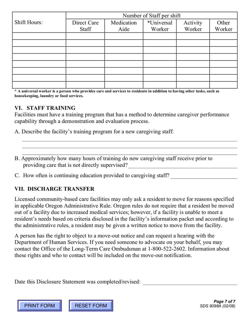 Large thumbnail of Uniform Disclosure Statement - Feb 2008