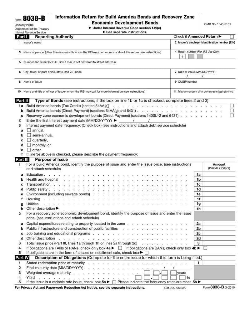 Large thumbnail of Form 8038-B - Jan 2010