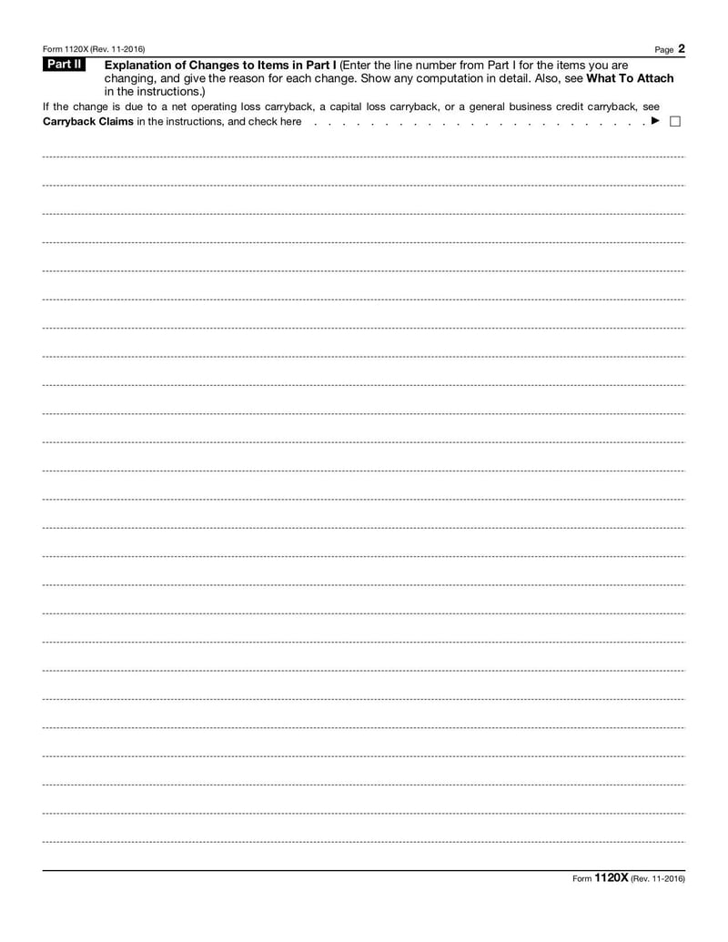 Large thumbnail of Form 1120X - Nov 2016