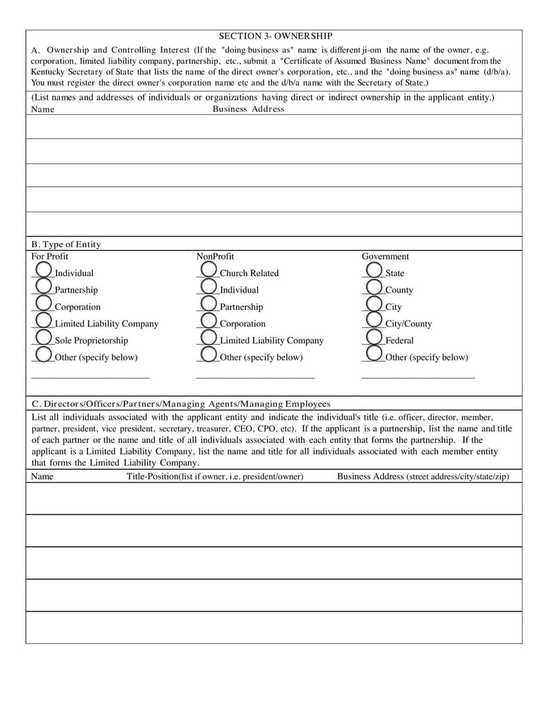 Large thumbnail of Kentucky State Application for Certification to Operate a Personal Services Agency