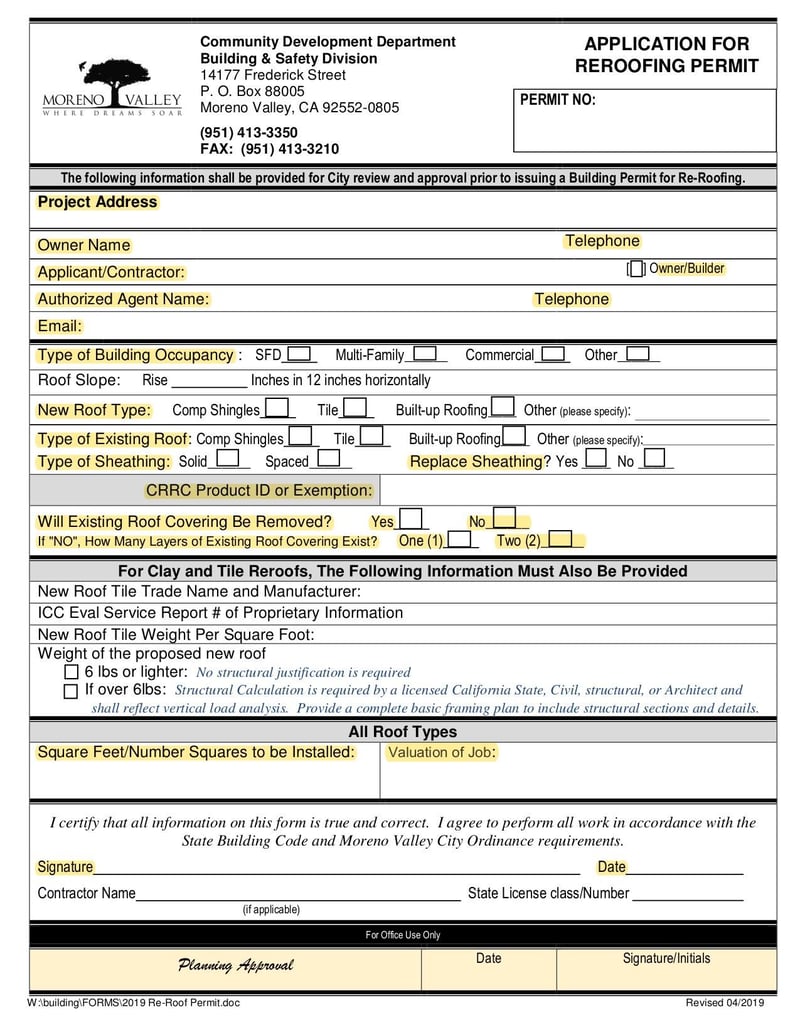 Large thumbnail of Re-Roof Application and Compliance Certificate - Sep 2020