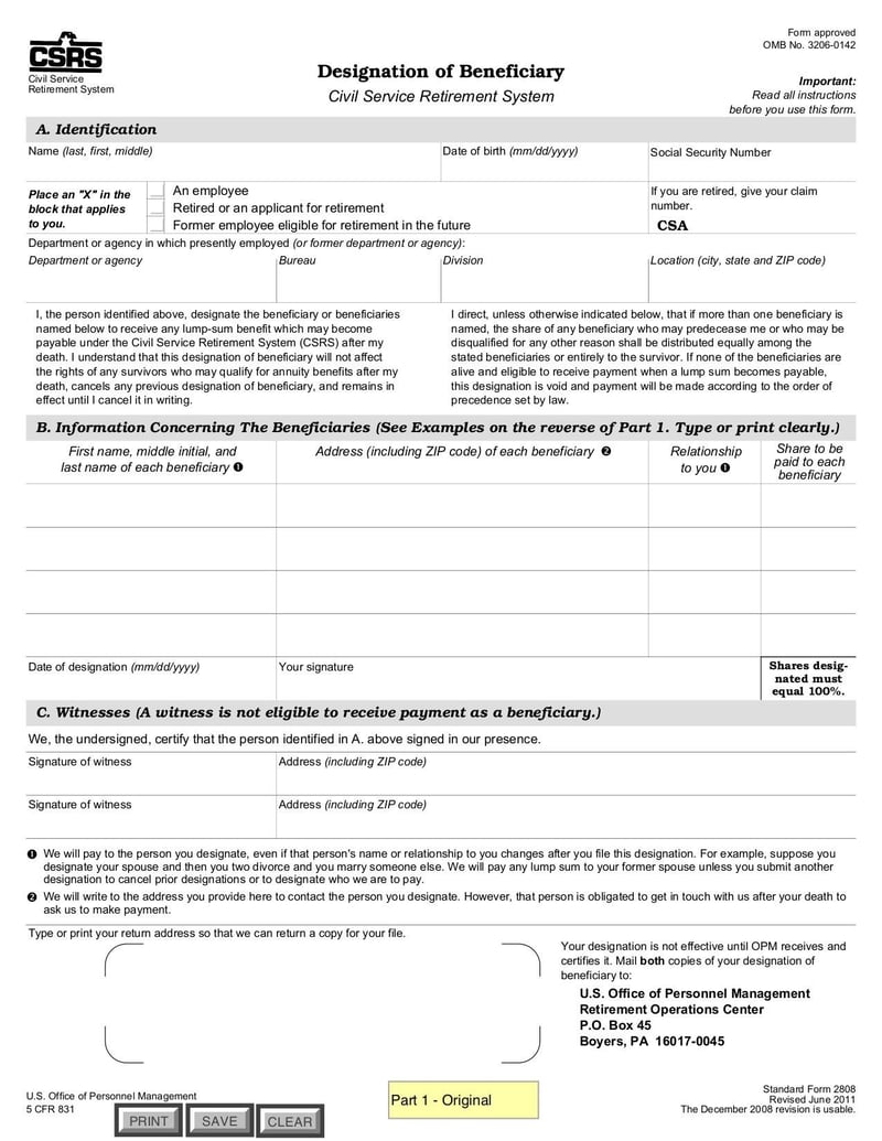 Large thumbnail of Standard Form 2808 - Mar 2012