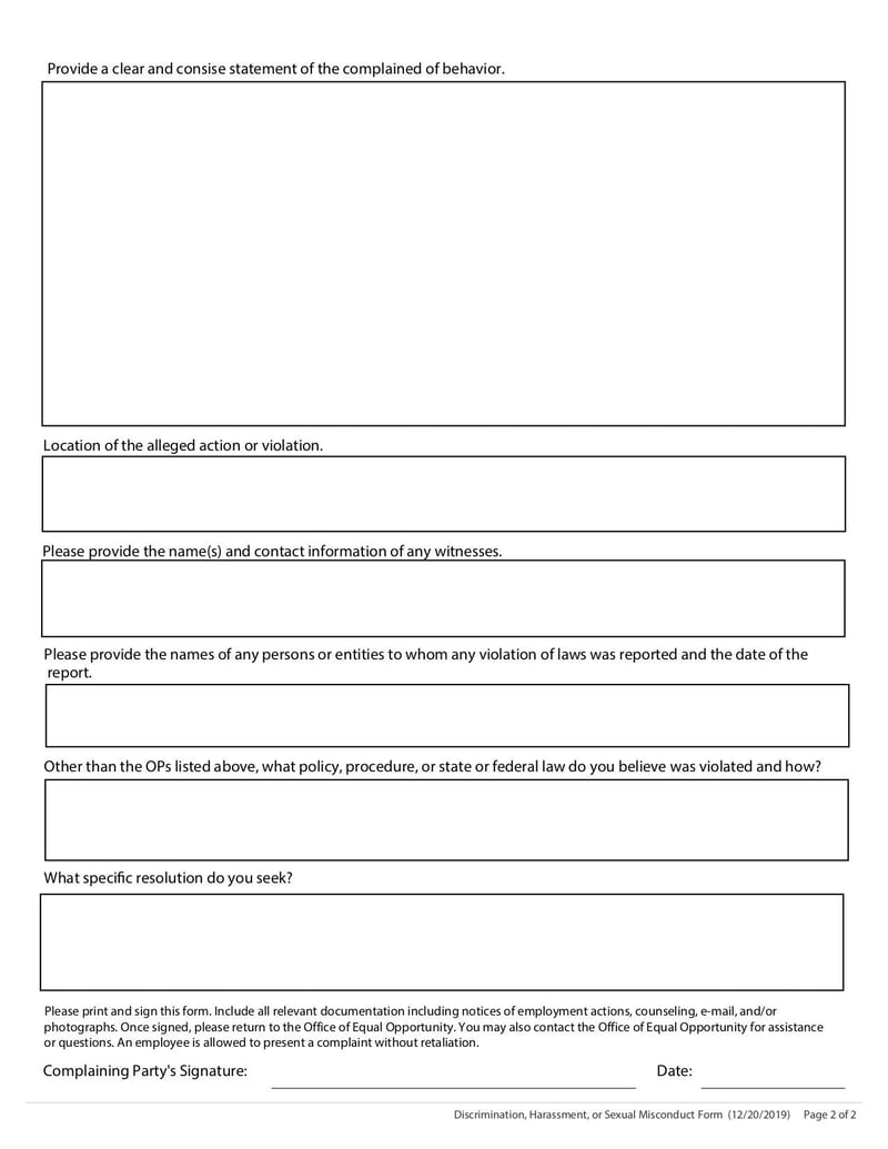 Large thumbnail of Texas Tech University System Complaint Form - Jan 2020