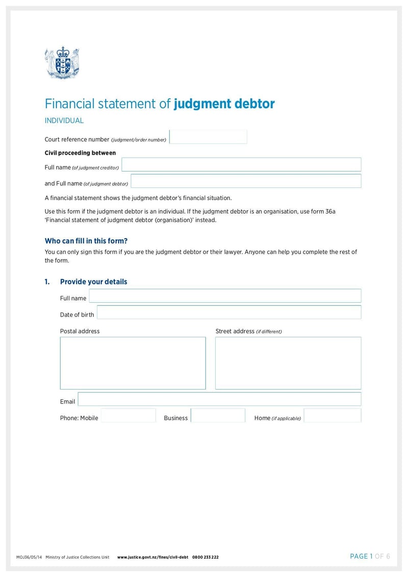 Large thumbnail of Financial Statement Individual Form 36 - May 2014