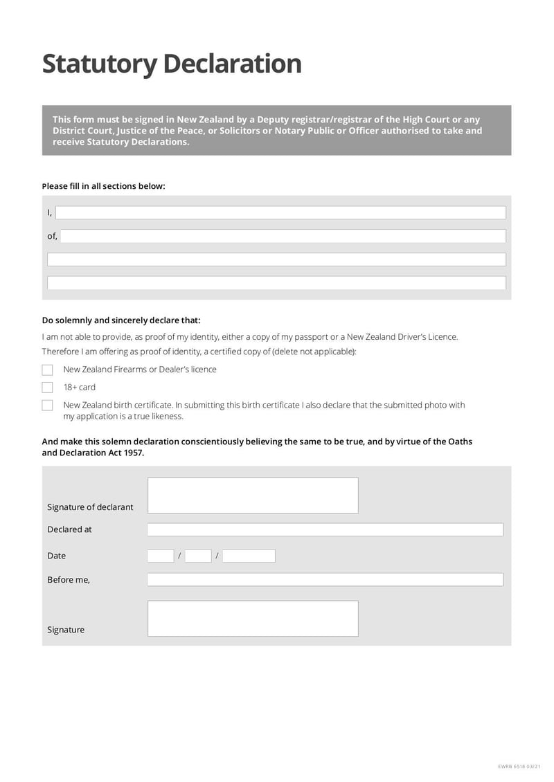 Large thumbnail of 6518 EWRB Statutory Declaration Form - Mar 2021