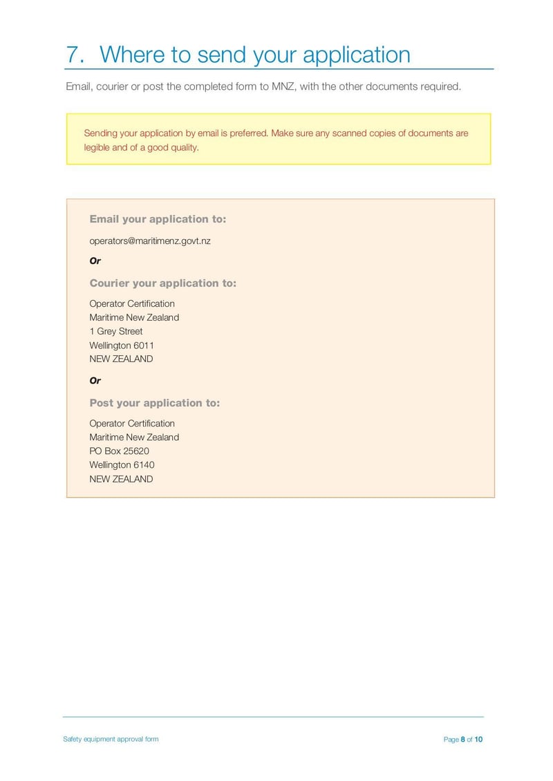 Large thumbnail of Safety Equipment Approval Form - Jul 2019