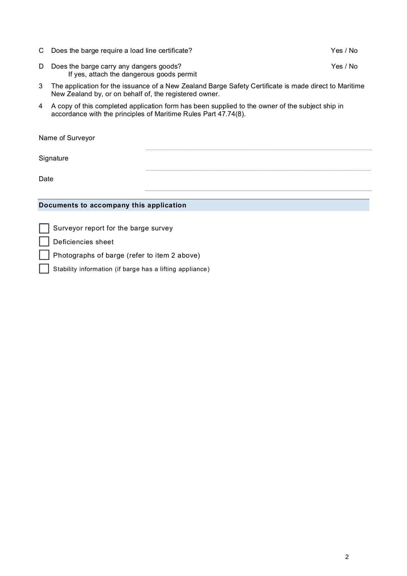 Large thumbnail of Application for Barge Safety Certificate (MSF006) - Aug 2015