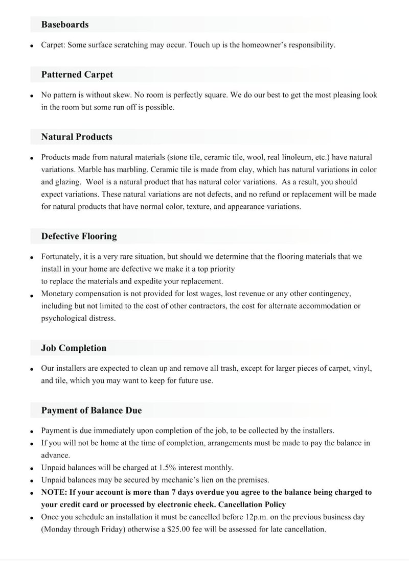 Large thumbnail of Flooring Installation Contract Template